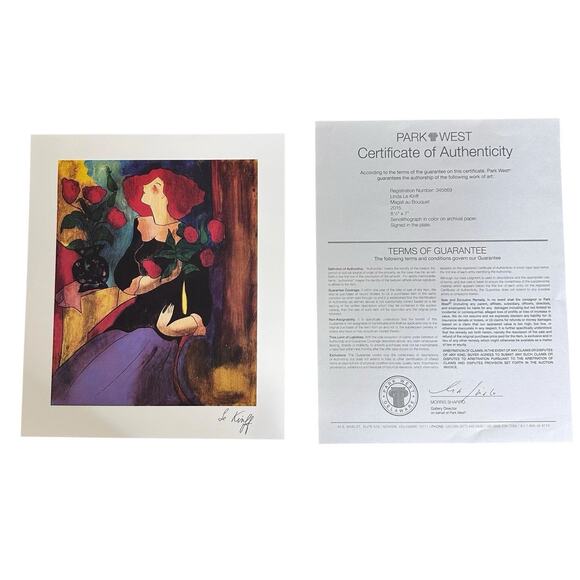 LINDA LE KINFF 2015 Seriolithograph MAGALI AU BOUQUET Park West Gallery COA - Picture 1 of 7